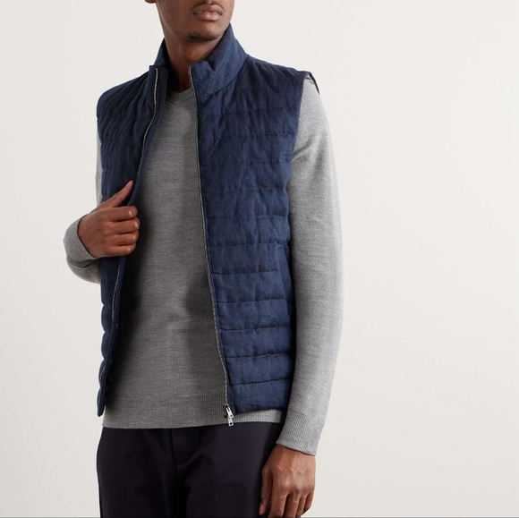 Peter Millar Quilted Tech Vest - Men's Size Large - Classic Navy Blue - Picture 1 of 9